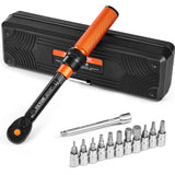 VEVOR 13Pcs Torque Wrench Set, 1/4 Inch Drive, 20-200IN.LB(2.3-22.6Nm), 72-Tooth Click Torque Wrench with Hex/Torx/Sockets, Exte