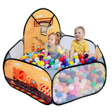 LOJETON Kids Ball Pit, Pop Up Children Play Tent, Toddler Ball Pool Baby Crawl Playpen with Basketball Hoop, Portable Toys for G
