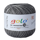golo Cotton Crochet Thread Balls Size 10 Cotton Knitting Thread Yarn for Crochet Silver Gray 620
