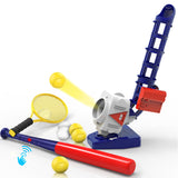 iPlay, iLearn Kids Pitching Machine Toys, 2 in 1 RC Baseball Tennis Pitcher, Auto Ball Launching Bat, Boys Outdoor Outside Sport