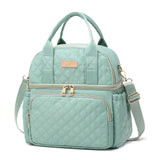 AIJIEKE Large Insulated Lunch Bag for Women, Double Compartment Leakproof Lunch Box for Work Office, Reusable Cooler Tote with A