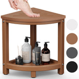 ONSGLM Shower Stool for Inside Shower, Corner Shower Bench Seat, HDPE Waterproof Shower Stool for Shaving Legs with Baffle Stora
