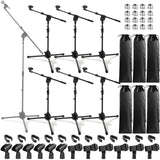 Relaxweex 6 Pcs Universal Mic Stand Floor Tripod Boom Arm Microphone Stand Height Adjustable from 34 to 90.5 with Carry Bag and