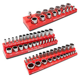 MichaelPro MP014003 3-Pc Magnetic Socket Organizer- 1/4-inch, 3/8-Inch & 1/2-Inch Drive Magnetic Socket Holder Kit in SAE, Profe
