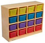 Childcraft Cubby Unit, 16 Translucent Color Trays, 38-3/8 X 13 X 30 Inches