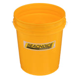 Seachoice 5Gallon Plastic Bucket w/Metal Handle, Yellow