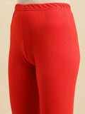 Rangita Women Cotton Red Solid Full Length Churidar, M