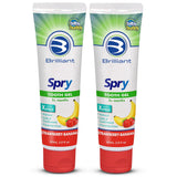 Brilliant Oral Care Kids Fluoride Free Toothpaste, Spry Gel with Xylitol, Strawberry Banana Flavor for Ages 3+ Months, 2 fl oz,