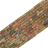 BEADIA Natural Unakite Tube Beads Rectangle 4x13mm 40cm/Strand Stone Beads for Jewelry Making