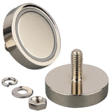 MUTUACTOR Neodymium Magnets,105lbs Powerful Round Cup Heavy Duty Magnet with M6 Male Threaded Stud,2PCS Anti-Broken Magnetic Mou