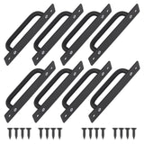 NWUCZW Barn Door Handles 4 Pcs Sliding Door Handle 5 Inches Hole Center Black Barn Door Handles Cabinet Handles Door Pull Handle