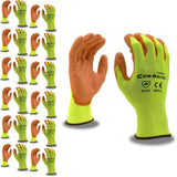 Cordova 6901 Cor-Brite Hi-Vis Polyester Work Gloves with PU Palm Coating, 13-Gauge, Tear & Abrasion Resistant, X-Large, 12-Pack