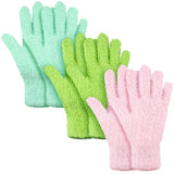Patelai 3 Pairs Microfiber Plant Dusting Gloves Leaf Cleaning Gloves for Indoor Plants, Blinds, Furniture, House(Medium,Greenyel