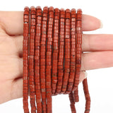 HAAMIIQII 2x4mm Natural Red Jasper Heishi Spacer Beads 150Pcs Flat Disc Stone Semi Precious Gemstone Loose Beads for Jewelry Mak
