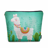 Kalygon Makeup Bag Llama Makeup Bags For Purse Pouch, Funny Llama Alpaca Cactus Floral Green Travel Toiletry Bag Cosmetic Bag Ma