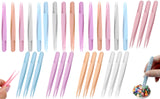 Artonezt 30 Pcs Craft Tweezers Set for Kids, Plastic Precision Beading Tools in Pastel Colors, MultiPack 4.5 Long beads Tweez