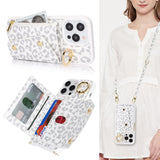 Lipvina for iPhone 13 Pro Case with Card Holder and Strap - Zipper Pocket,Crossbody Lanyard Strap,Credit Card Holder,Stand Ring,