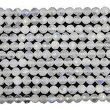 MJDCB 3mm Faceted Natural Blue Moonstone Round Loose Beads for Jewelry Making DIY Bracelet Necklace