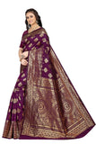 Sugathari Womens Banarasi Saree Pure Kanjivaram Silk Saree Soft New Ladies 2023 Design Wear Pattu Sarees Latest Cotton Party Sari Collections With Blouse Piece For Wedding Sadi (Sam Pari S-3 Purple)