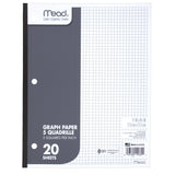 Mead Graph Paper Pad, Quadrille, 5 Squares per Inch, 11 x 8-1/2, 20 Sheets, 1 Pack (19030)