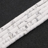 NITOPUPU 150Pcs 4 2mm Natural White Howlite Spacer Stone Beads for Jewelry Making Supplies, Loose Semi Flat Round Gemstone Tube