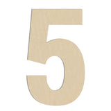 HILAZA 17 Inch Large Wooden Number 5, 1/4 in Thick Big Wood Letter for Wall Decor Crafts