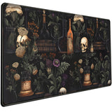 Vintage Aesthetic XL Extended Large Gaming Mouse Pad - Black Academia Mystical Green Plant Design - Computer Laptop Keyboard and