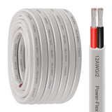 Kimbluth 12 Gauge Duplex Marine Wire Tinned Copper Boat Cable, 50ft 12 AWG Standard USA OFC Oxygen Free Copper Wire for Automoti