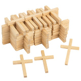 Natural Wood Cross Beads - Bulk Set of 100 Pieces - DIY Religious Crafts
