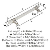 Amerock | Cabinet Pull | Marble White/Polished Nickel | 6-5/16 Inch (160 Mm) Center To Center | Carrione | 1 Pack | Drawer Pull
