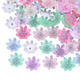 Craftdady Resin Flower Bead Caps 50Pcs Multi-Petal Flower Bead 10x2.5mm Floral Bead End Caps Floral Spacer Beads for Jewelry Cra