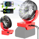 Rozlchar Cordless Fan Compatible For Milwaukee 18V Battery, Work for 48-11-1820, 48-11-1850, Jobsite Fan With USB A/C Fast Charg