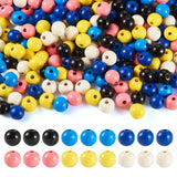Elecrelive 240Pcs Colorful Wooden Beads for Crafts, 16mm Natural Wood Spacer Loose Beads 6 Colors for Bracelet Necklace Craft Ho
