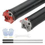 VEVOR Garage Door Torsion Springs, Pair of 0.25 x 2 x 29inch, 16000 Cycles, Garage Door Springs with Non-Slip Winding Bars, Glov