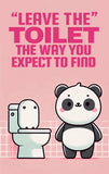 Roostaflag Toilet Posters For Wall | Toilet Manners Poster | Restroom Stickers For Door | Panda Funny Poster For Washroom | Wash