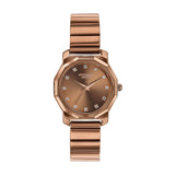 Sonata Poze 6 Cinnamon City Ladies Quartz Coffee Round Dial Women'S Watch | Cut Foled/Sheet Strap Material | Watches For Women A