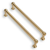 CABDM 2 Pack 12 Inch Solid Kitchen Cabinet Handles Brushed Gold Heavy Duty Cabinet Pulls Satin Brass Drawer Pulls Cabinet Hardwa