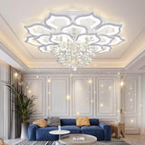 AHAWILL Modern Ceiling Light,Crystal Flush Mount LED Chandelier Ceiling Flower Lamp with Remote Control for Living Room,Bedroom,