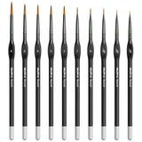 Nicpro Miniature Paint Brushes - 10PCS Model Paint Brush Set for Acrylic Oil Watercolor, Micro Detail Paint Brushes for Model, M