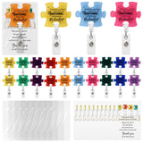 ReliThick 36 Set Christmas Employee Appreciation Gifts Puzzle Piece Badge Reel Retractable ID Badge Clip Holder with Thank You C