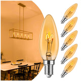 E12 Candelabra Light Bulbs 20W 25W Replacement, Super Thin Filament E12 LED Light Bulbs Dimmable, Chandelier Candle Light Bulb 2
