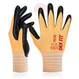 DEX FIT Nitrile Coated Work Gloves FN330-3 Pairs, 3D-Comfort Stretchy Fit, Firm Grip, Thin & Lightweight, Touchscreen Fingers, P