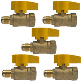 XFITTING 3/8 Inch Flare x 1/2 Inch FIP Gas Valve, 5 Pieces