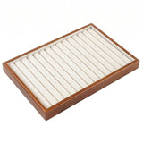 Ecomistiq LinenLike Jewelry Display Tray Raised Rim WoodLook Jewelry Tray Shallow Accessory Storage Uncoveredtop, Linen Ring T