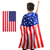 Zhzrche 4th of July Boys American Flag Cape USA Country Flag Color Patriotic Accessories Boys US Flag Costume for Girl Celebrati