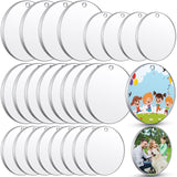 Queekay 100 Pcs 2 Inch Round Acrylic Keychain Blanks Bulk Acrylic Round Ornament Christmas Gift Clear Circle Blanks with Hole fo