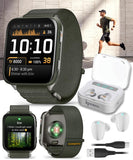 Wearable4U Garmin Venu X1 Thin and Lightweight GPS Smartwatch, AMOLED Display, Moss with Titanium Caseback and Moss ComfortFit N
