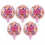 MISHI Colourful Round Foil Balloons Pack of 5 | Metallic Helium Birthday Party Balloons | Rainbow Balloon Decoration for Balloon