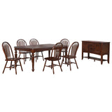 Sunset Trading Andrews 8 Piece 76 Rectangular Extendable Butterfly Leaf Side Board | Chestnut Brown | Seats 8 Dining Room Sets,