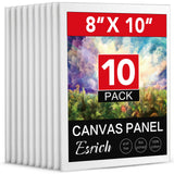 ESRICH Canvas Boards for Painting, 10 Pack Canvases for Painting 8x10 Cotton Primed Acid Free Blank Canvas Panels for Oil Paint,